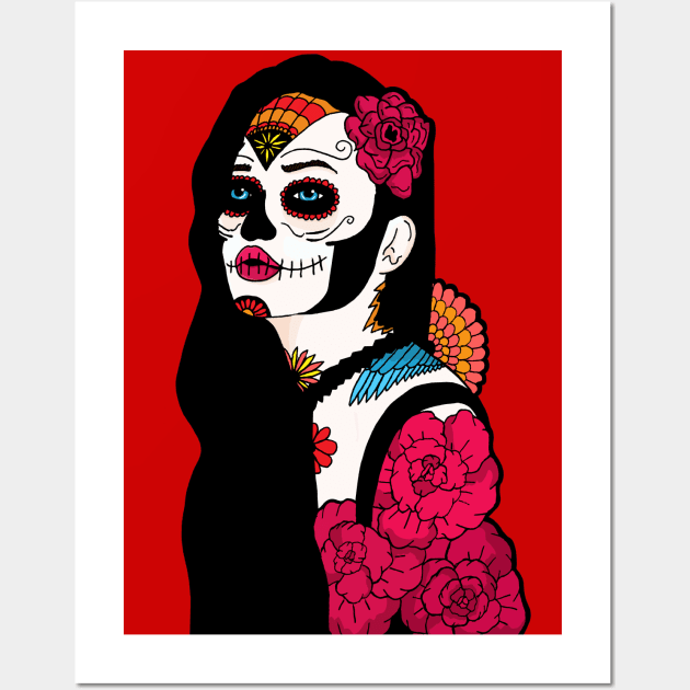 Sugar skull girl Wall Art by Swadeillustrations